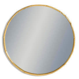 Graham and Green Antique Gold Round Bamboo Wall Mirror