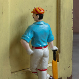 Graham and Green Antiqued Cricketer Doorstop - thumbnail 2