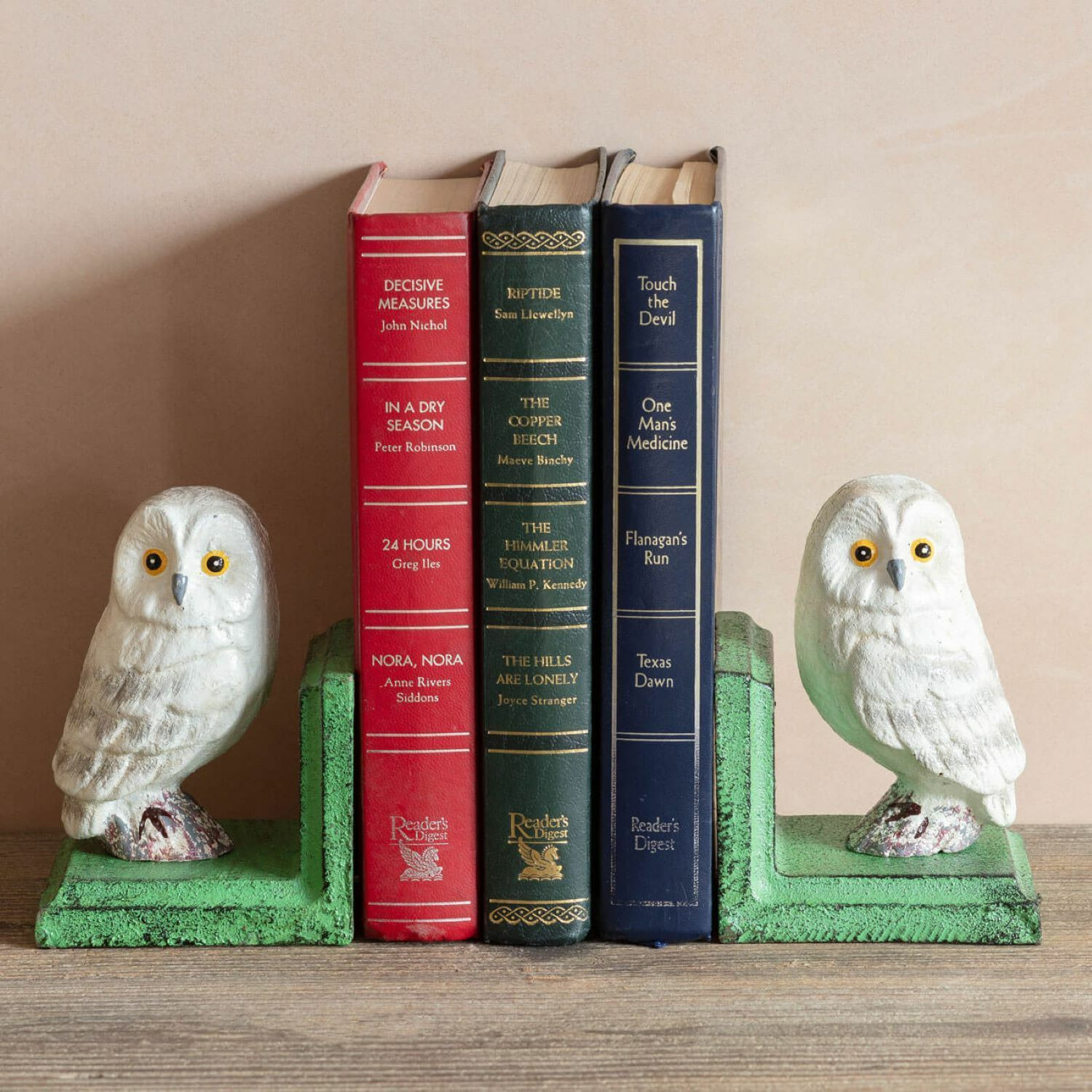 Graham and Green Antiqued Owl Bookends - image 1