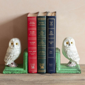 Graham and Green Antiqued Owl Bookends - thumbnail 1