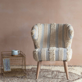 Graham and Green Mina Misty Blue and White Striped Armchair - thumbnail 2
