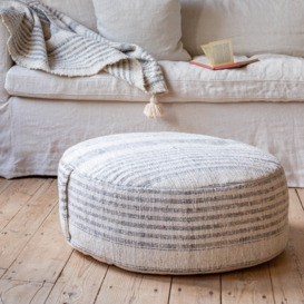 Graham and Green Stripe Hand-Loomed Pouffe