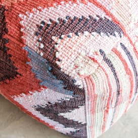 Graham and Green Karim Recycled Cotton Pouffe - thumbnail 2