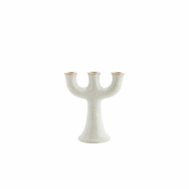 White Stoneware Candle Holder - thumbnail 2