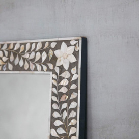 Graham and Green Classic Grey Mother of Pearl Floor Mirror - thumbnail 3