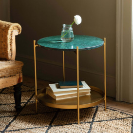 Graham and Green Loretta Green Marble Side Table - thumbnail 1