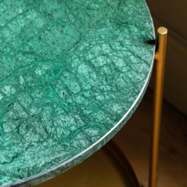 Graham and Green Loretta Green Marble Side Table - thumbnail 3