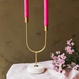 Marble and Gold U Frame Candle Holder - thumbnail 3