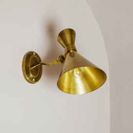 Graham and Green Antiqued Brass Angled Wall Light