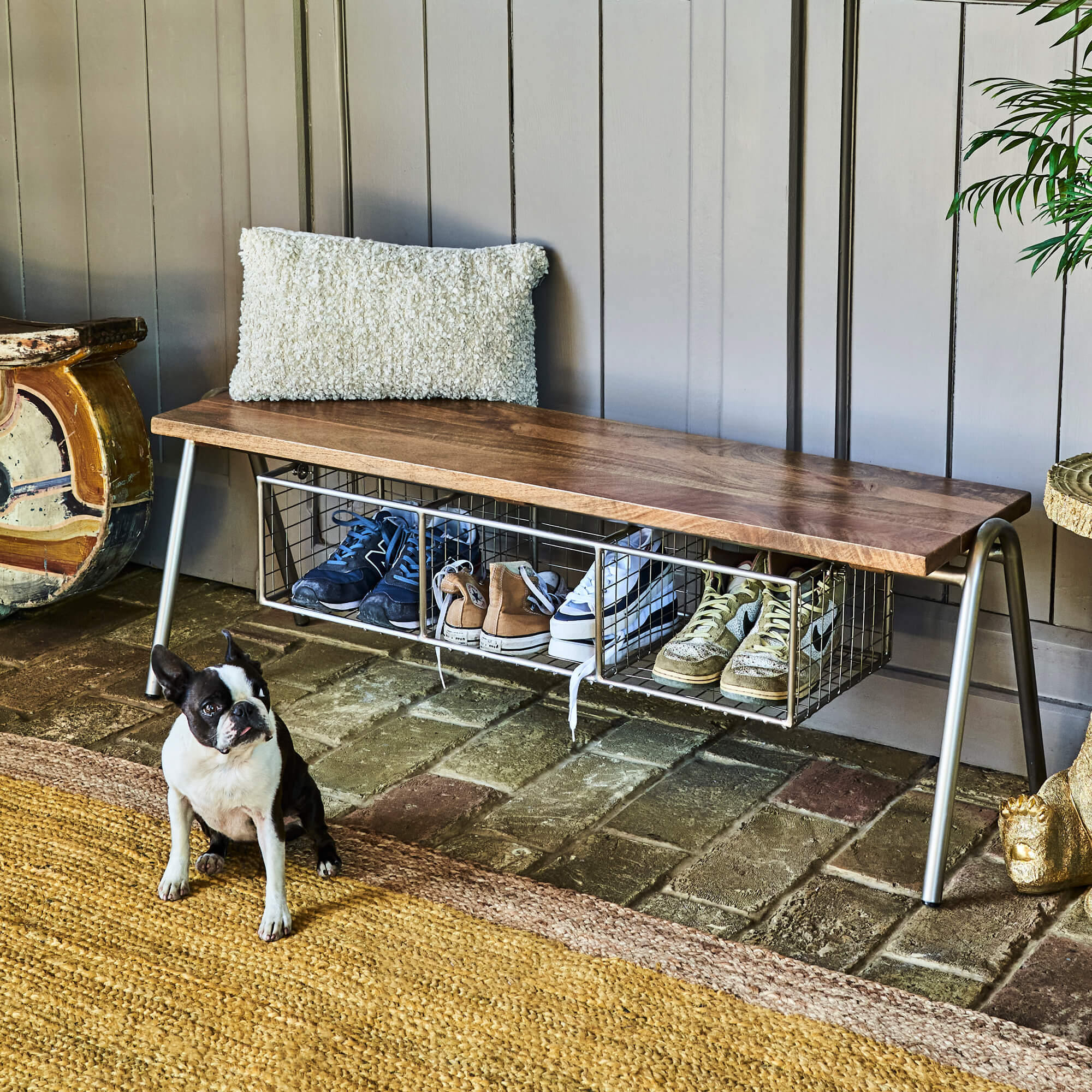 Graham and Green Bench with Shoe Rack
