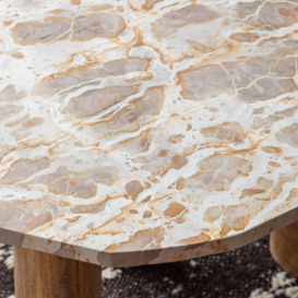 Graham and Green Atticus Brown Marble Side Table - thumbnail 3