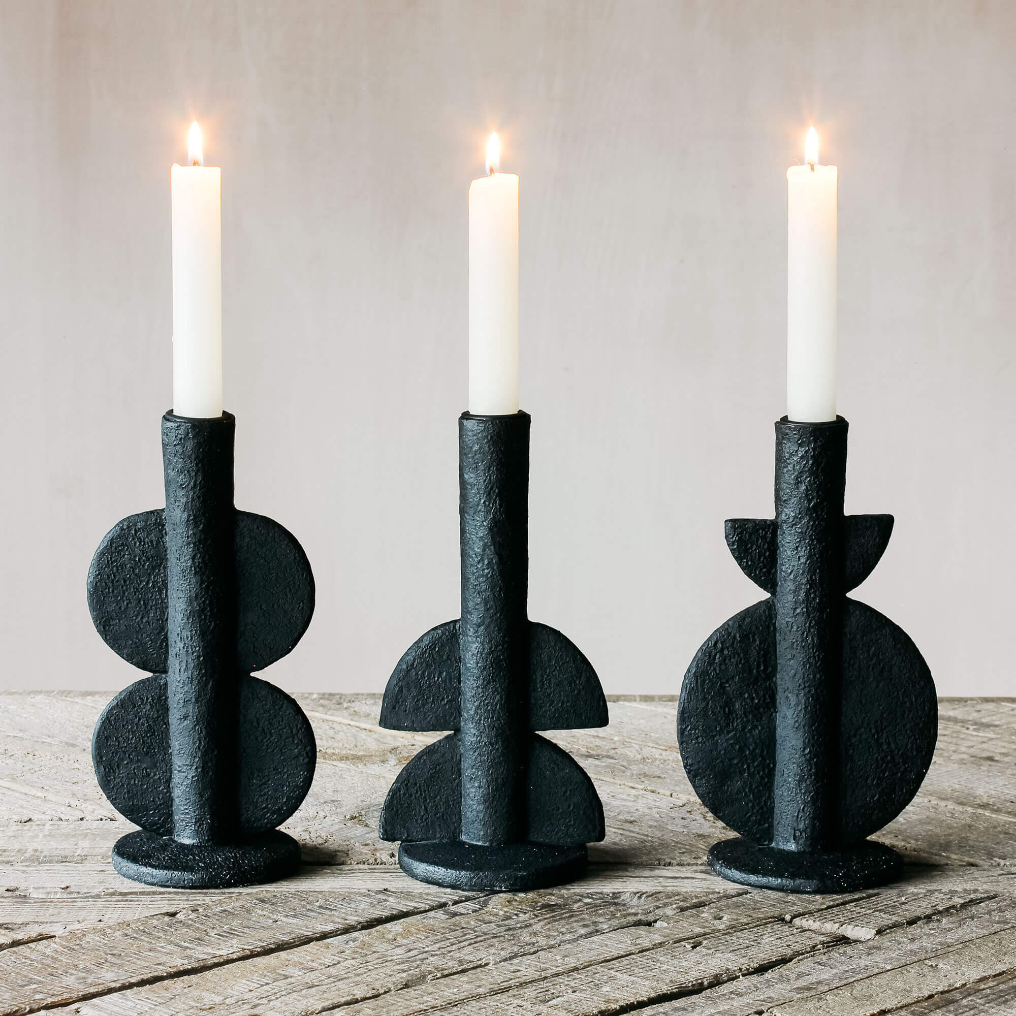Ava Black Candle Holder - image 1