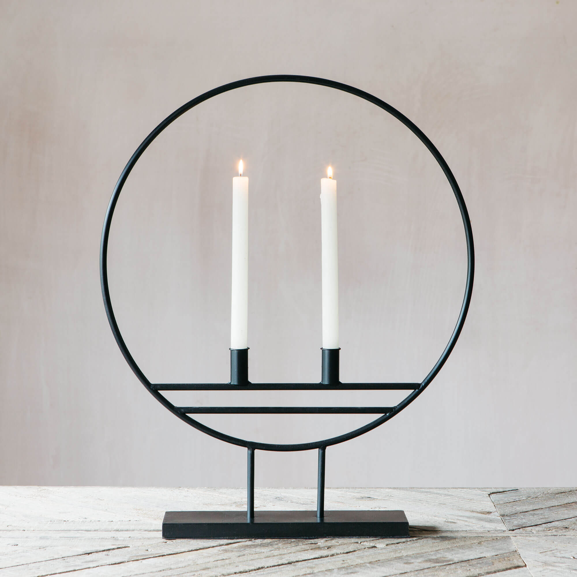 Graham and Green Black Hoop Candle Holder