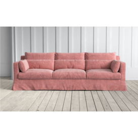 Graham and Green Jasmine 4 Seater Sofa in Salmon Vintage Velvet