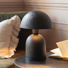 Graham and Green Black Textured Dome Table Lamp - thumbnail 1