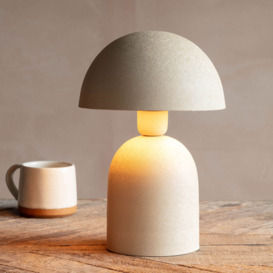 Graham and Green Warm Grey Textured Dome Table Lamp