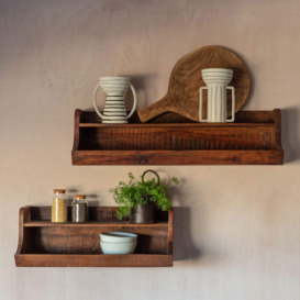 Graham and Green Recycled Wood Two Tier Shelf 80cm - thumbnail 2