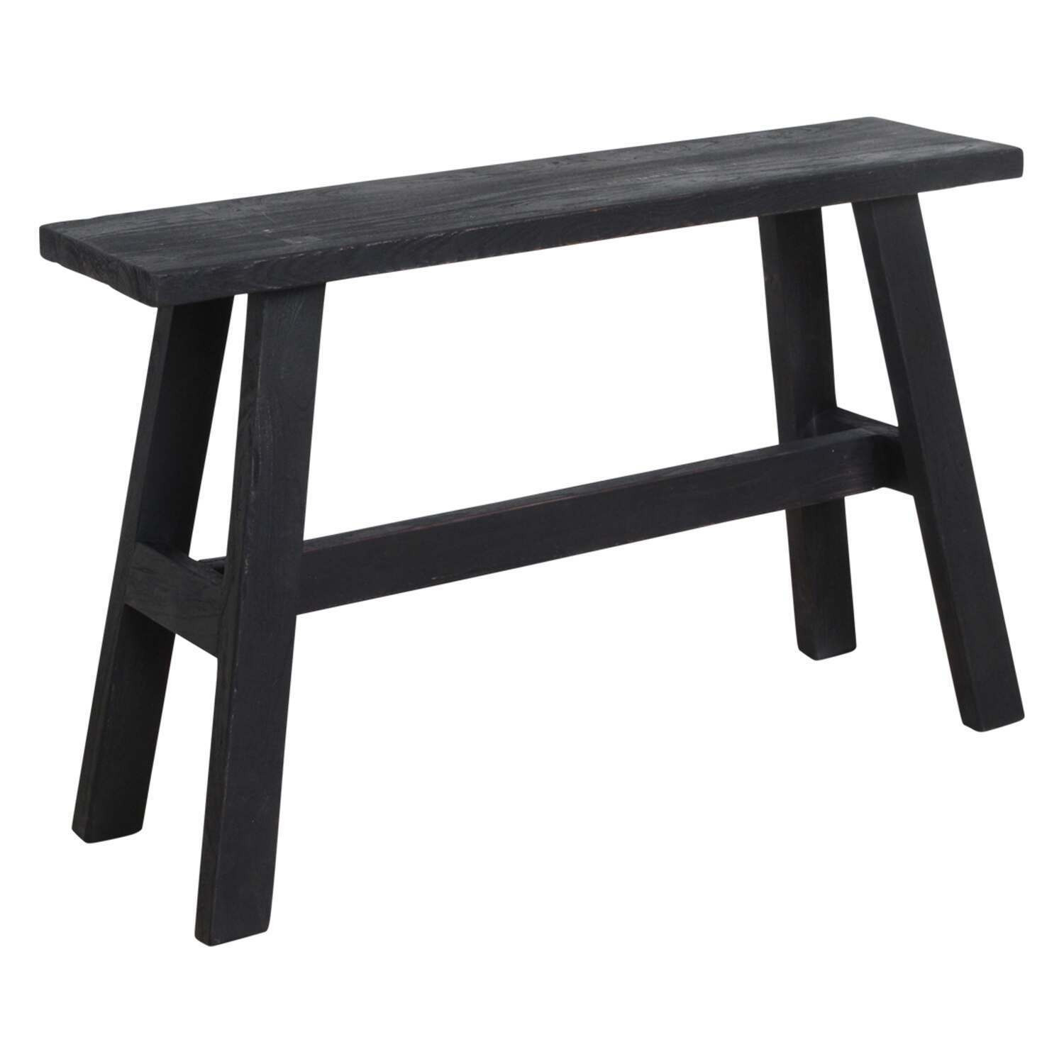 Graham and Green Caro Black Wooden Two Seater Bench - image 1