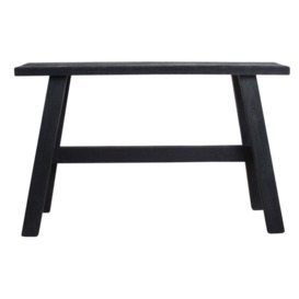 Graham and Green Caro Black Wooden Two Seater Bench - thumbnail 2