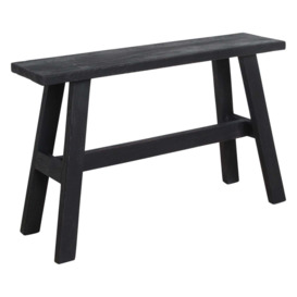 Graham and Green Caro Black Wooden Two Seater Bench - thumbnail 1
