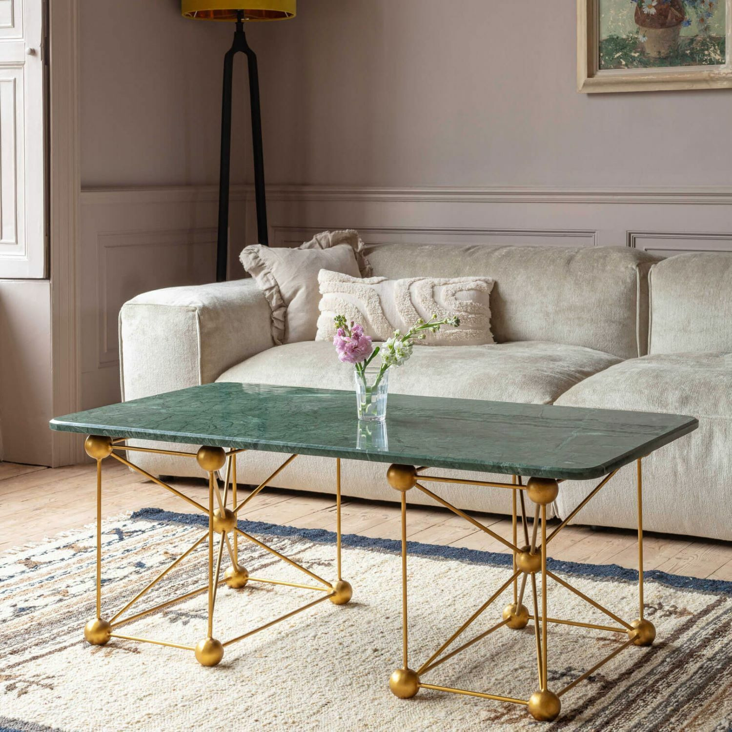 Graham and Green Molecule Green Marble Coffee Table - image 1