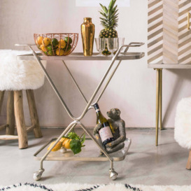 Silver Hourglass Drinks Trolley