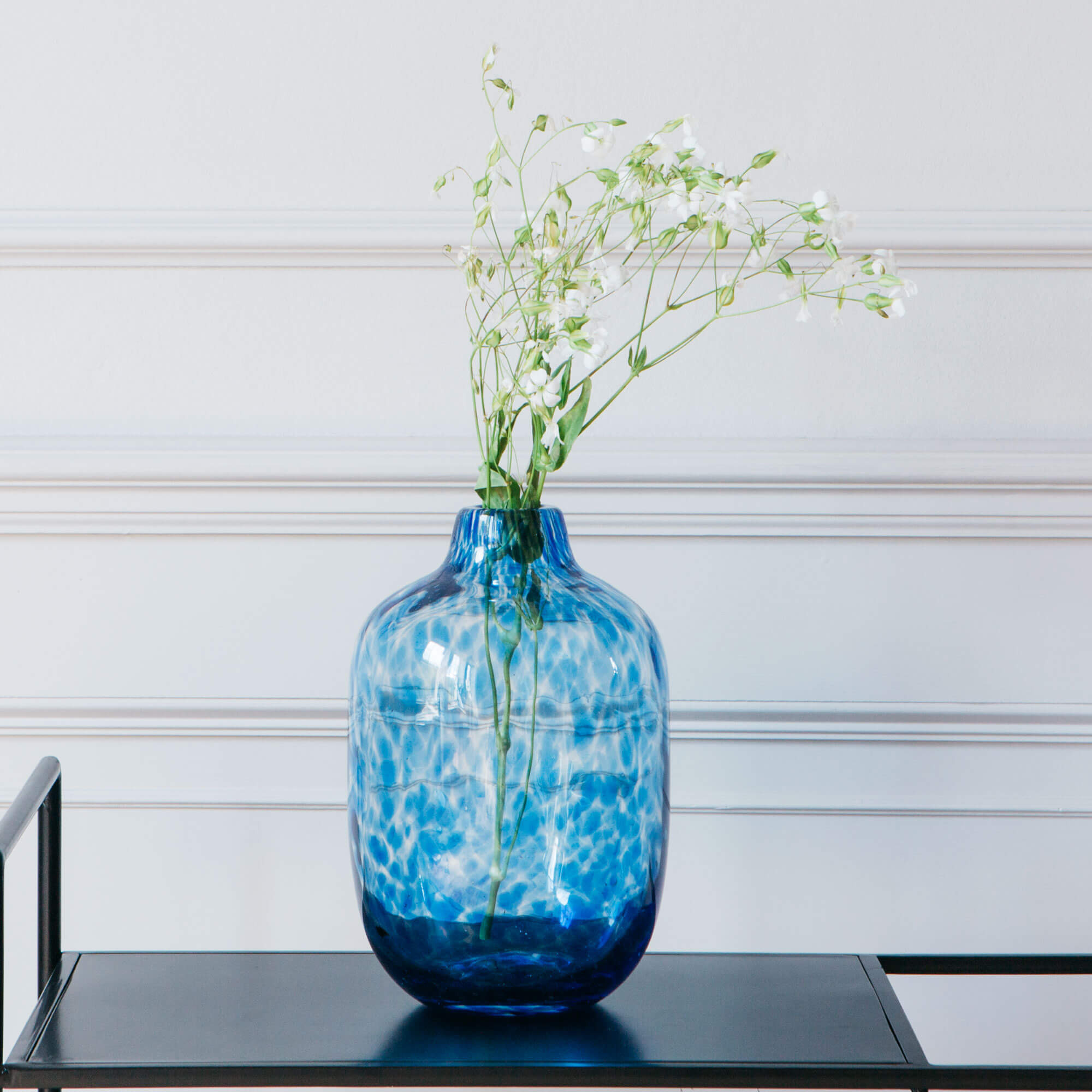 Graham and Green Large Blue Speckled Vase