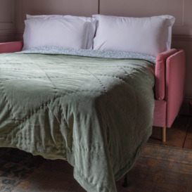 Graham and Green Edwina Pink Classic Velvet Sofa Bed - thumbnail 2
