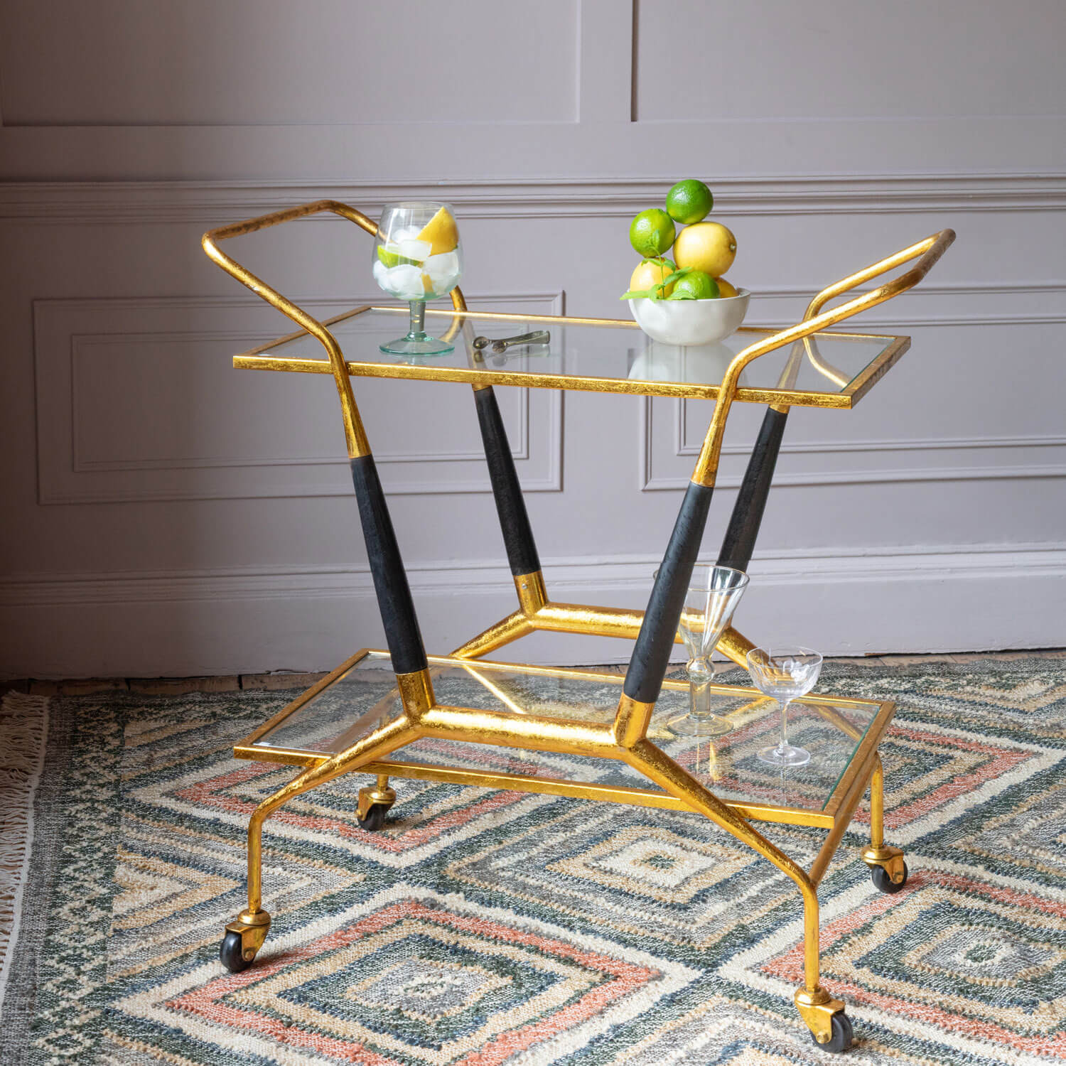 Graham and Green Caldwell Gold Drinks Trolley