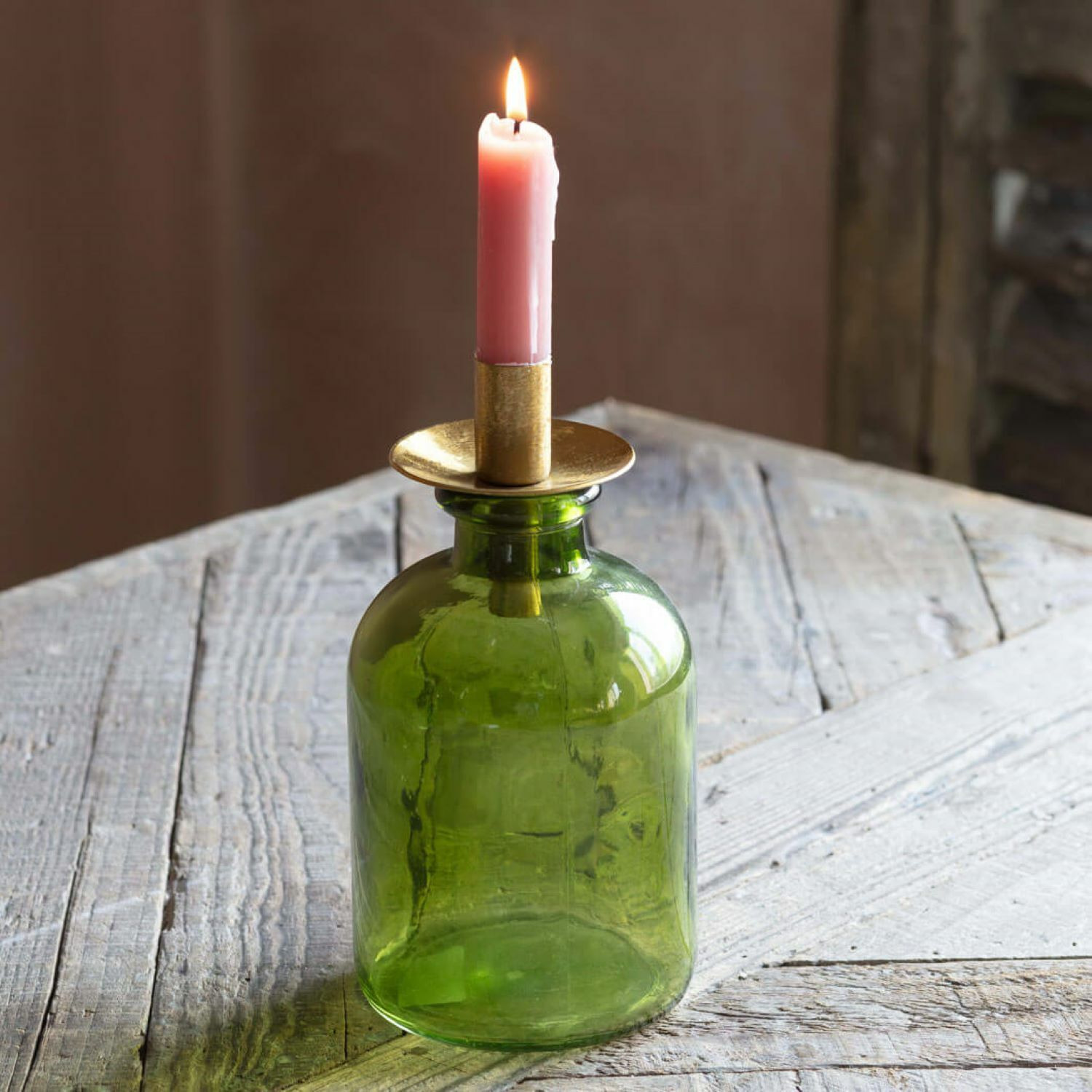 Graham and Green Brass Bottle Top Candle Holder - image 1