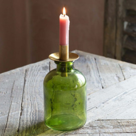 Graham and Green Brass Bottle Top Candle Holder - thumbnail 1