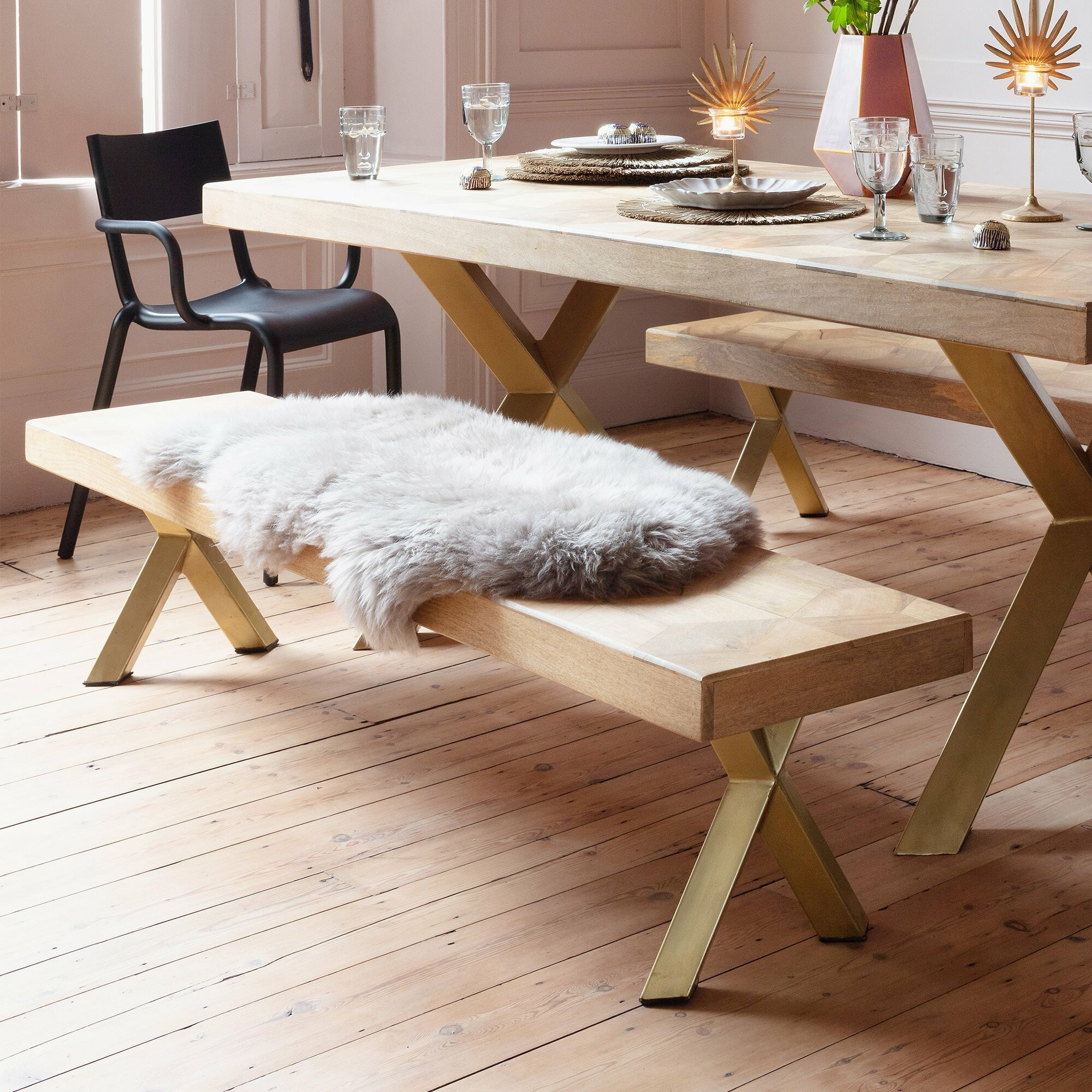 Graham and Green Faye Parquetry Bench - image 1