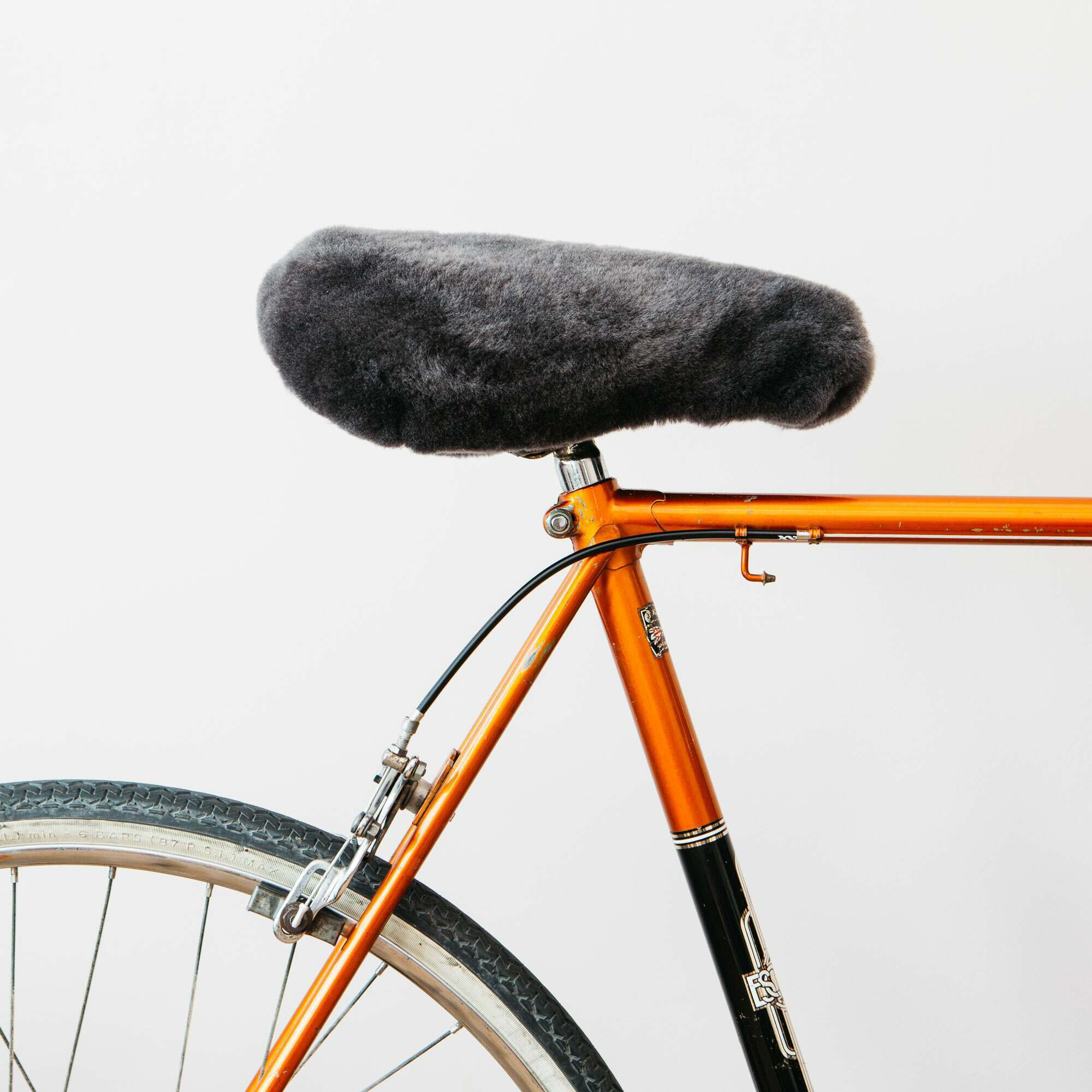 Grey Sheepskin Sport Bike Seat Cover - image 1