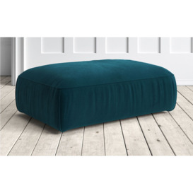 Graham and Green Dax Small Footstool in Turquoise Classic Velvet