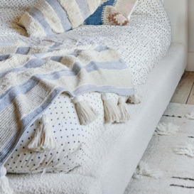 Graham and Green Roxy Chalk Bouclé King Size Bed - thumbnail 2