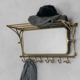 Otto Antique Gold Luggage Rack with Mirror - thumbnail 2