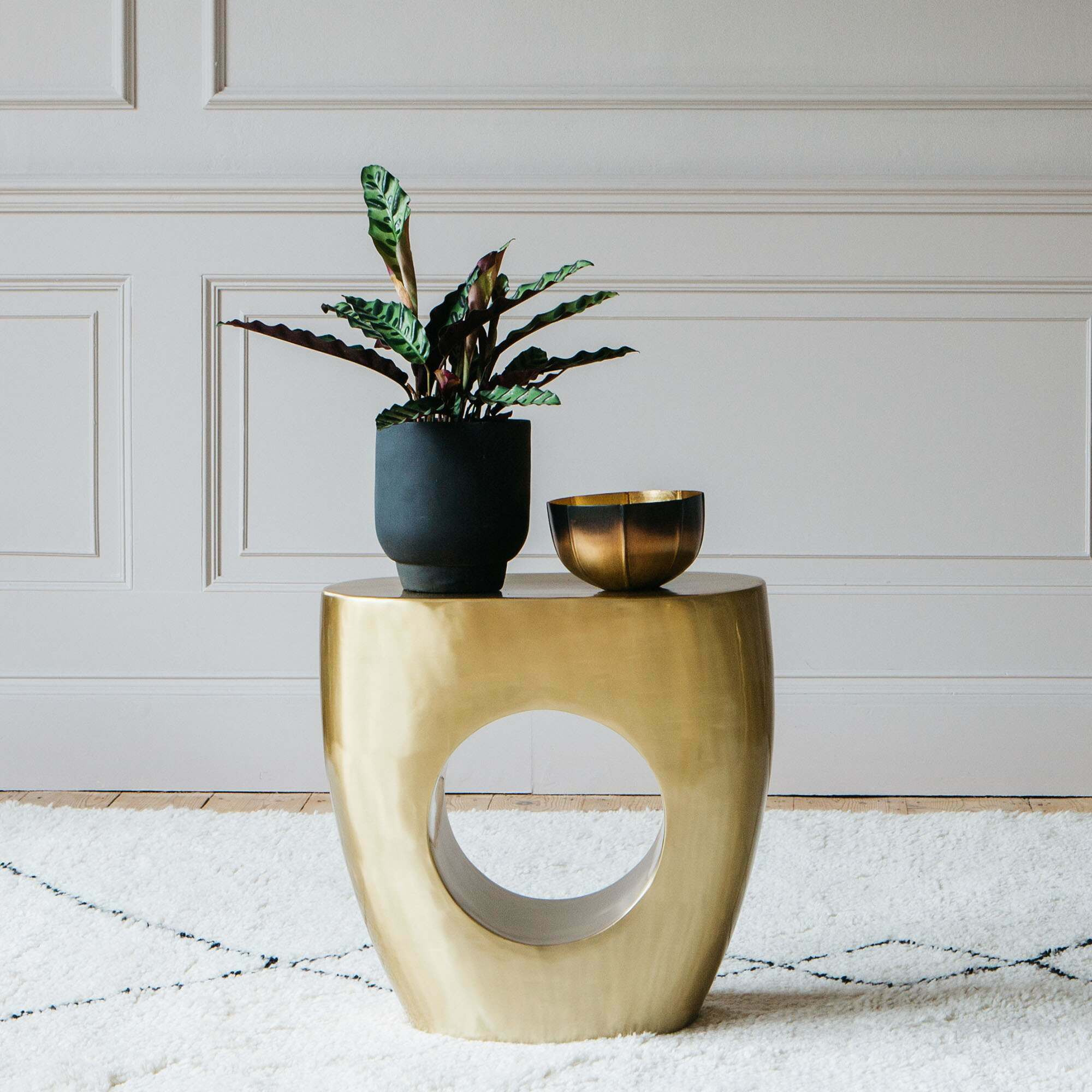 Graham and Green Gold Cut Out Side Table