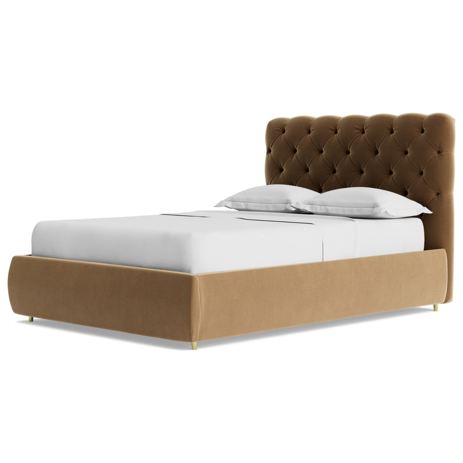 Swoon Burbage Velvet Double Ottoman Bedframe - Biscuit