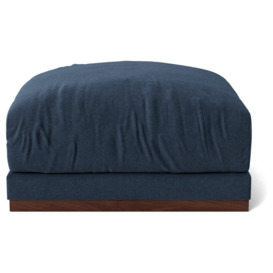 Swoon Denver Fabric Ottoman Footstool - Indigo Blue