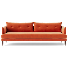 Swoon Kalmar Velvet 3 Seater Sofa - Burnt Orange