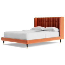 Swoon Kipling Kingsize Velvet Bed Frame - Burnt Orange
