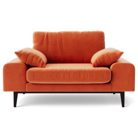 Swoon Tulum Velvet Cuddle Chair - Burnt Orange