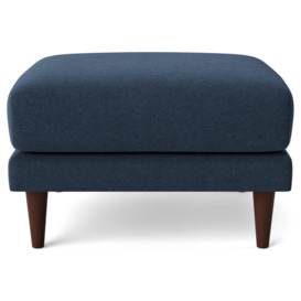 Swoon Turin Fabric Ottoman Footstool - Indigo Blue