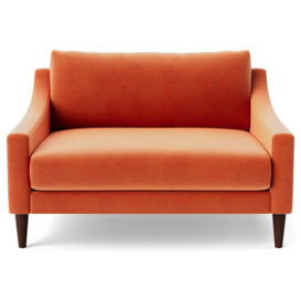 Swoon Turin Velvet Cuddle Chair - Burnt Orange