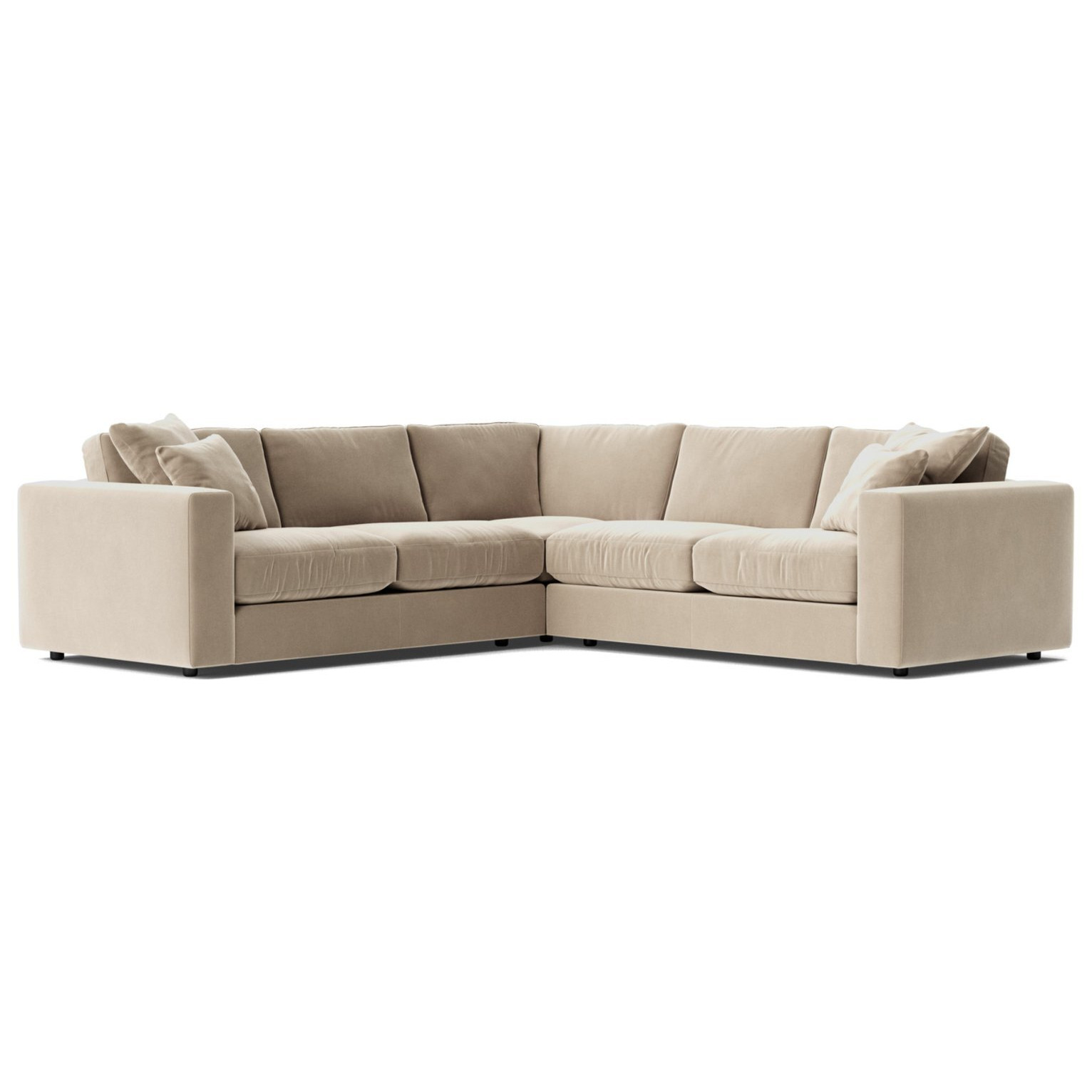 Swoon Althaea Velvet 5 Seater Corner Sofa - Taupe