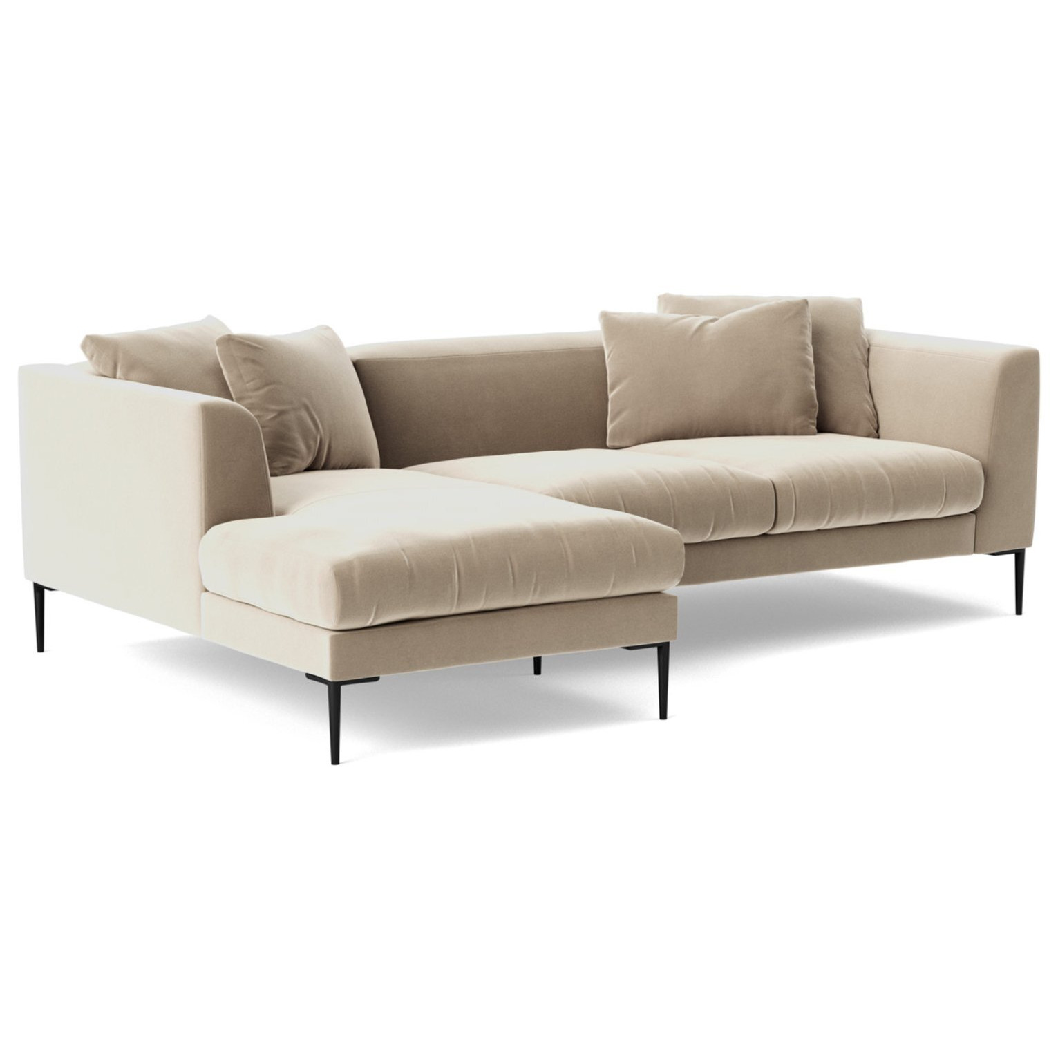 Swoon Alena Velvet Left Hand Corner Sofa - Taupe