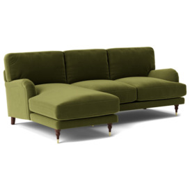 Swoon Charlbury Velvet Left Hand Corner Sofa - Fern Green