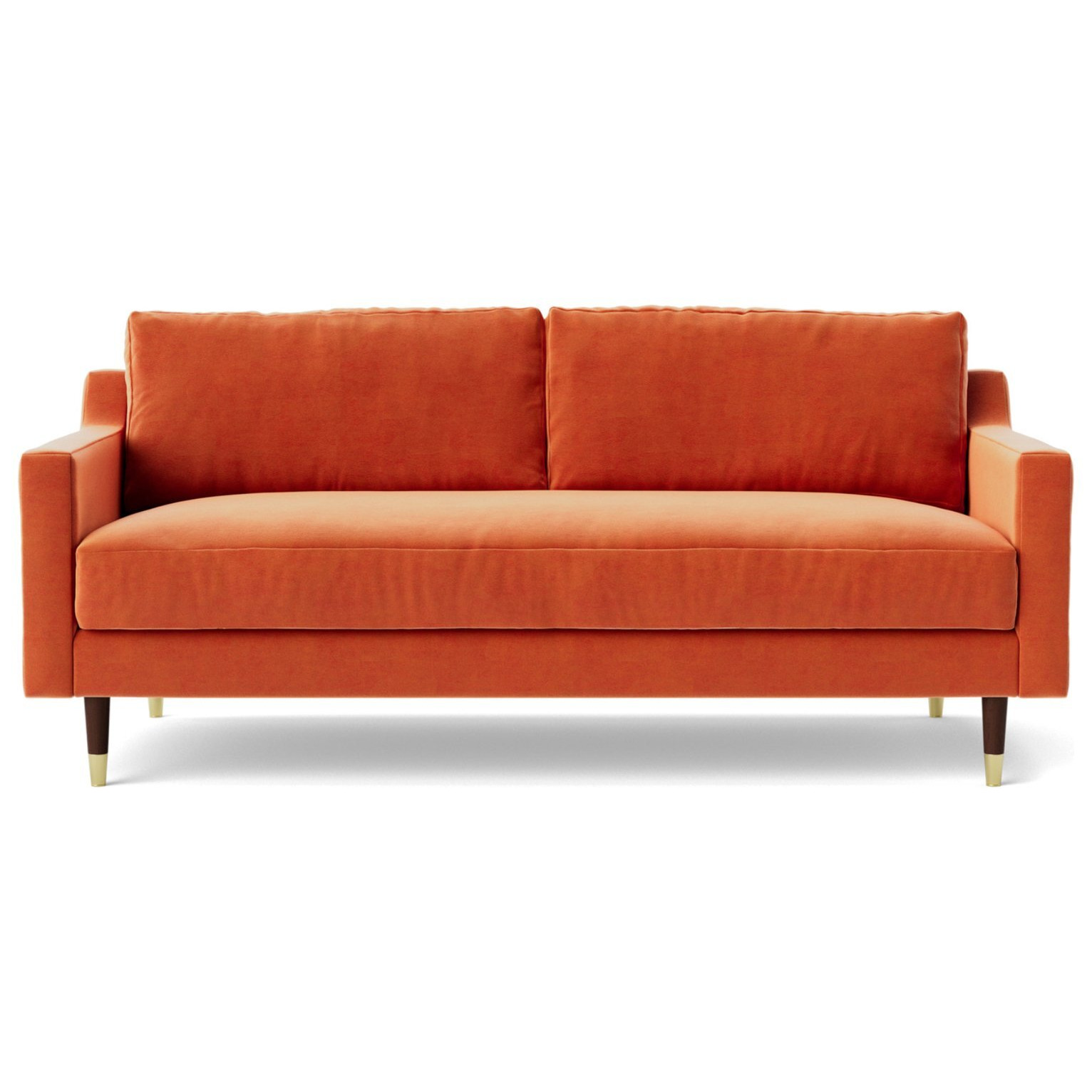 Swoon Rieti Velvet 2 Seater Sofa - Burnt Orange