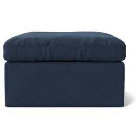Swoon Seattle Fabric Ottoman Footstool - Indigo Blue