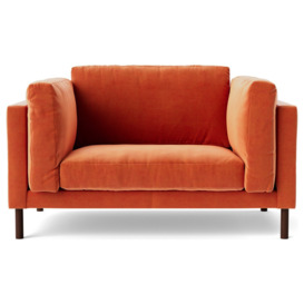Swoon Munich Velvet Cuddle Chair - Burnt Orange